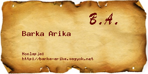 Barka Arika névjegykártya
